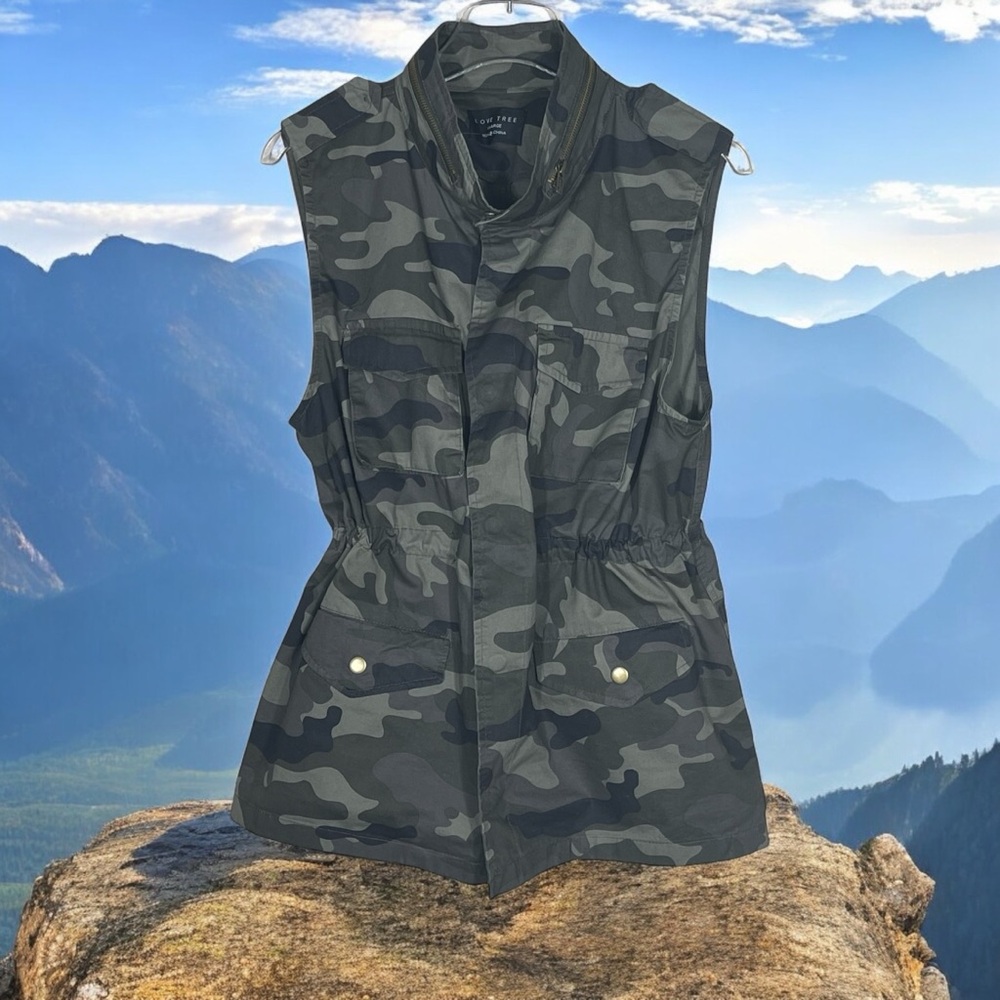 Love Tree Camo Green Military Army Utility Vest w/Front Pockets NWT Size XL - Picture 2 of 16